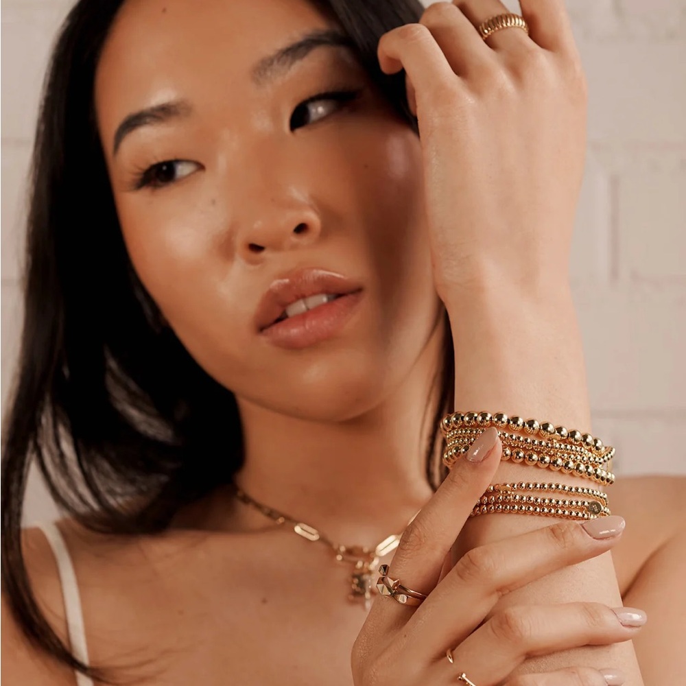 Zoe Lev Gold Fill Stack Bead Bracelet NWT